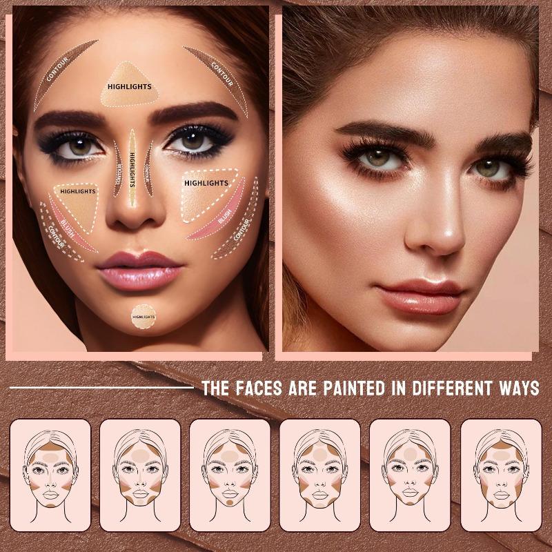 Set di 3 stick per il contouring, stick per il contouring del viso, stick per l'ombretto, stick per il fard, stick correttore perfetto 3 in 1, copertura totale, traspirante e leggero.