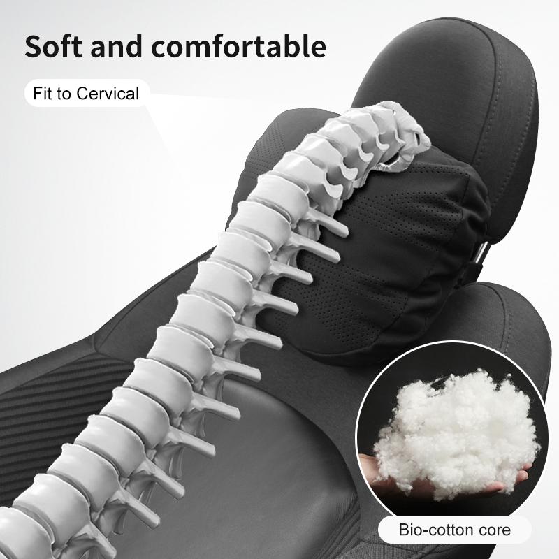 Supporto Collo per Poggiatesta Auto Sedile Per Mini Cooper F56 F60 R56 R60 J01 J05 U25 F66 Camoscio Morbido Universale Regolabile Cuscino Collo per Auto