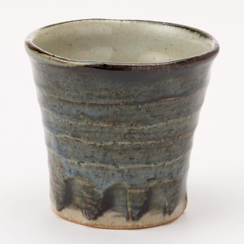 Mino Ware Vessel Scalloped Rock Ofukai K60506 "Drinking Series" Cup,