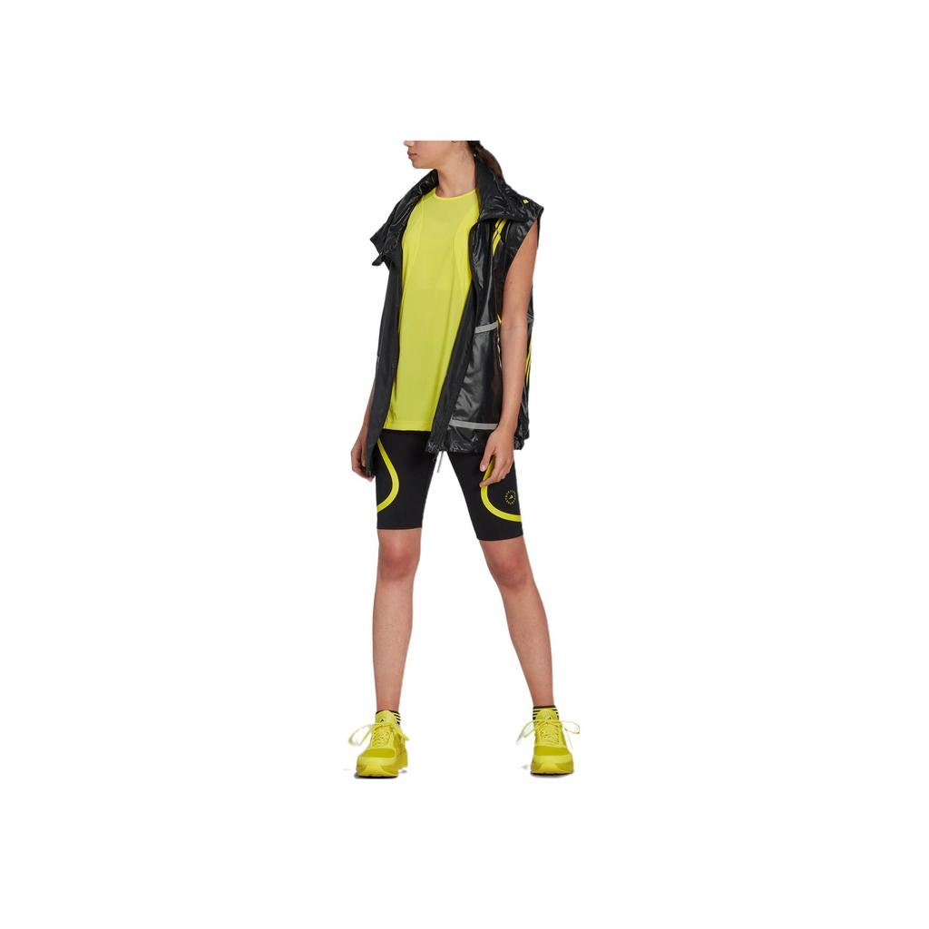 Adidas Striped Print Small Logo Loose Fit Round Neck Sports Tank Top Women Tops Yellow HG6863