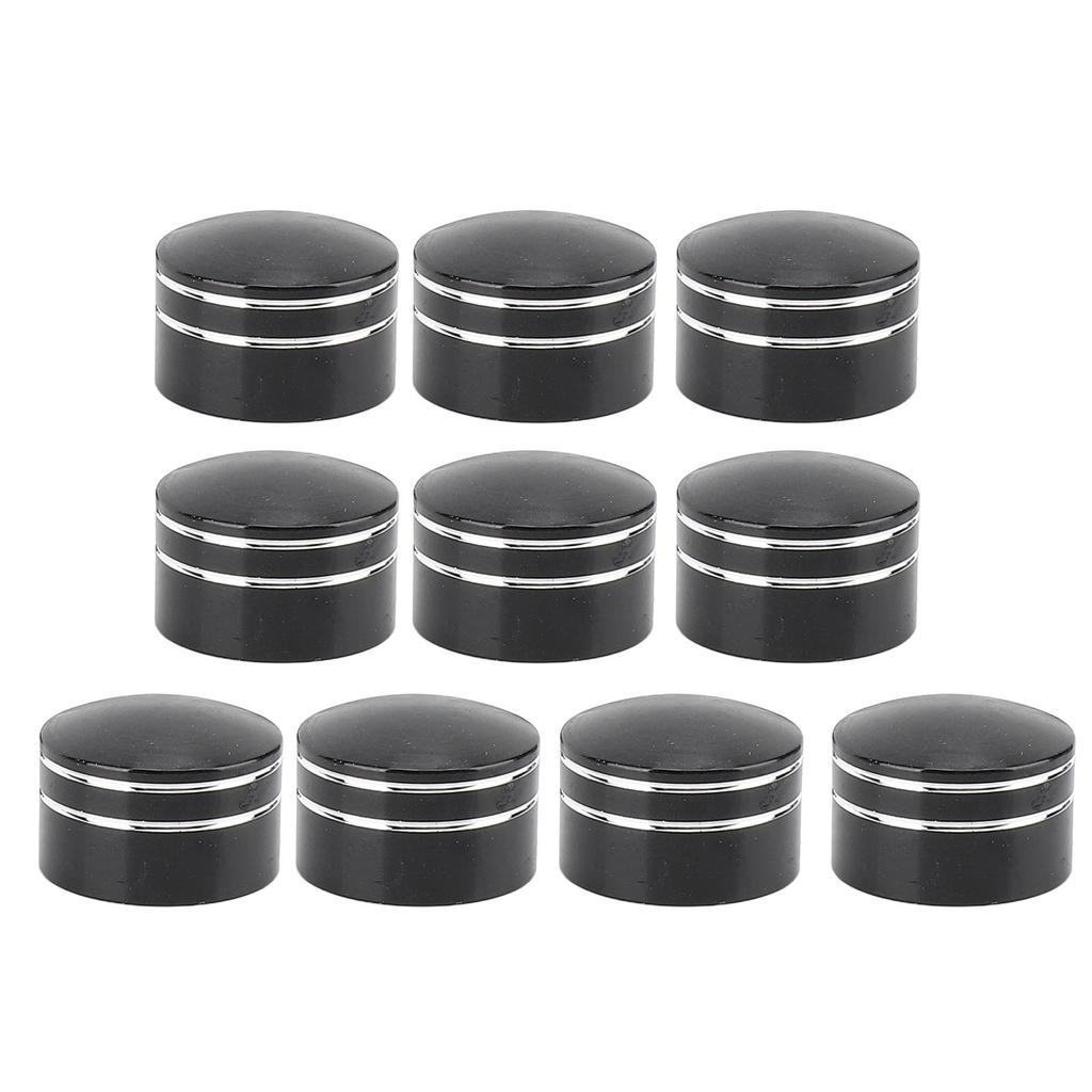 10 STÜCKE Motorrad Zylinderkopfschraubenabdeckung CNC Aluminium Schwarz Rund Gerillt Motor Schraube Topper Abdeckungen Kappen