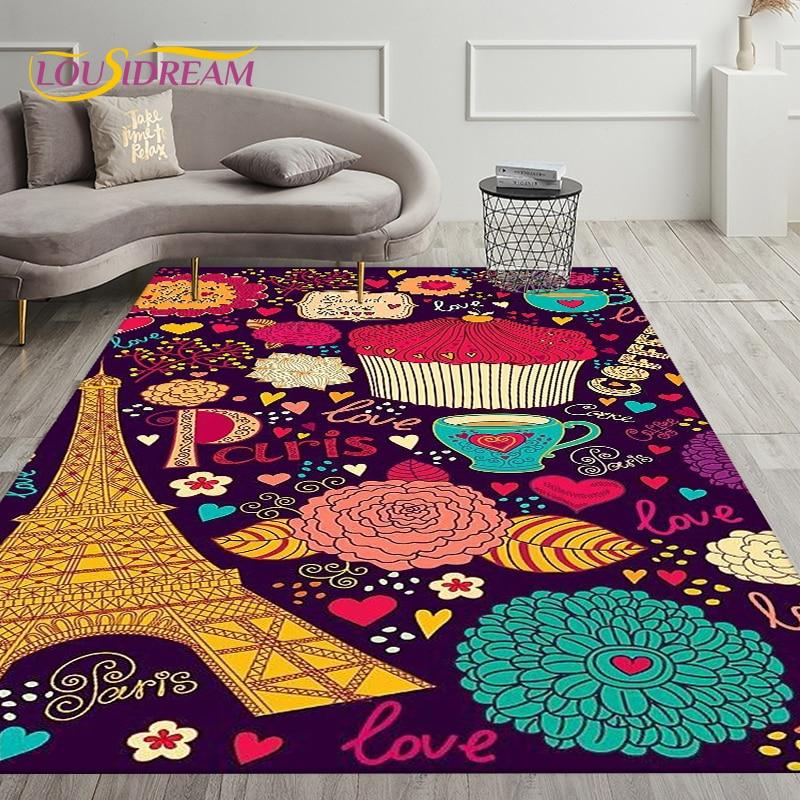 France Paris Eiffel Tower Art Area Rug,Carpet Rug for Living Room Bedroom Decoration,Kids Play Crawling Soft Non-slip Floor Mats