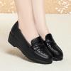 Fashion Retro Black Loafers Shoe For Women Spring New Comfort Soft Leather Low Heel Single Shoe British Round Head Shoes