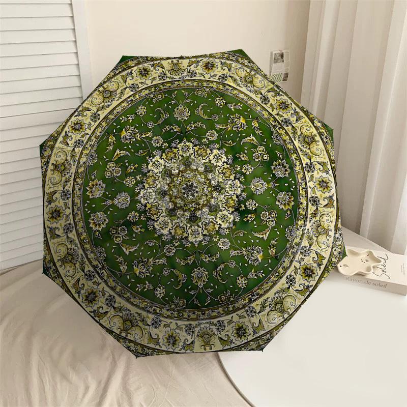 

1PC Floral Pattern Circle Design Umbrella-8-Rib Reinforced, Automatic Open, Lightweight & Durable, Cute Fashion Accessory for Outdoor-P2662