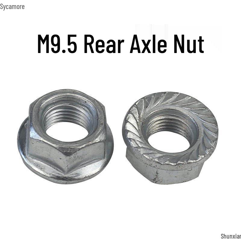 Bicycle Front Axle Nut & Children's Rear Axle Fine Thread Screw with Flange Crank Cap for Bottom Bracket