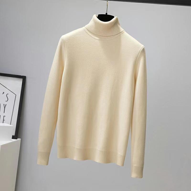 Autumn and Winter High-neck and Fleece Sweaters, Women's Thickened One-piece Velvet Knitwear, with a Slim Mink Bottom Thermal Top