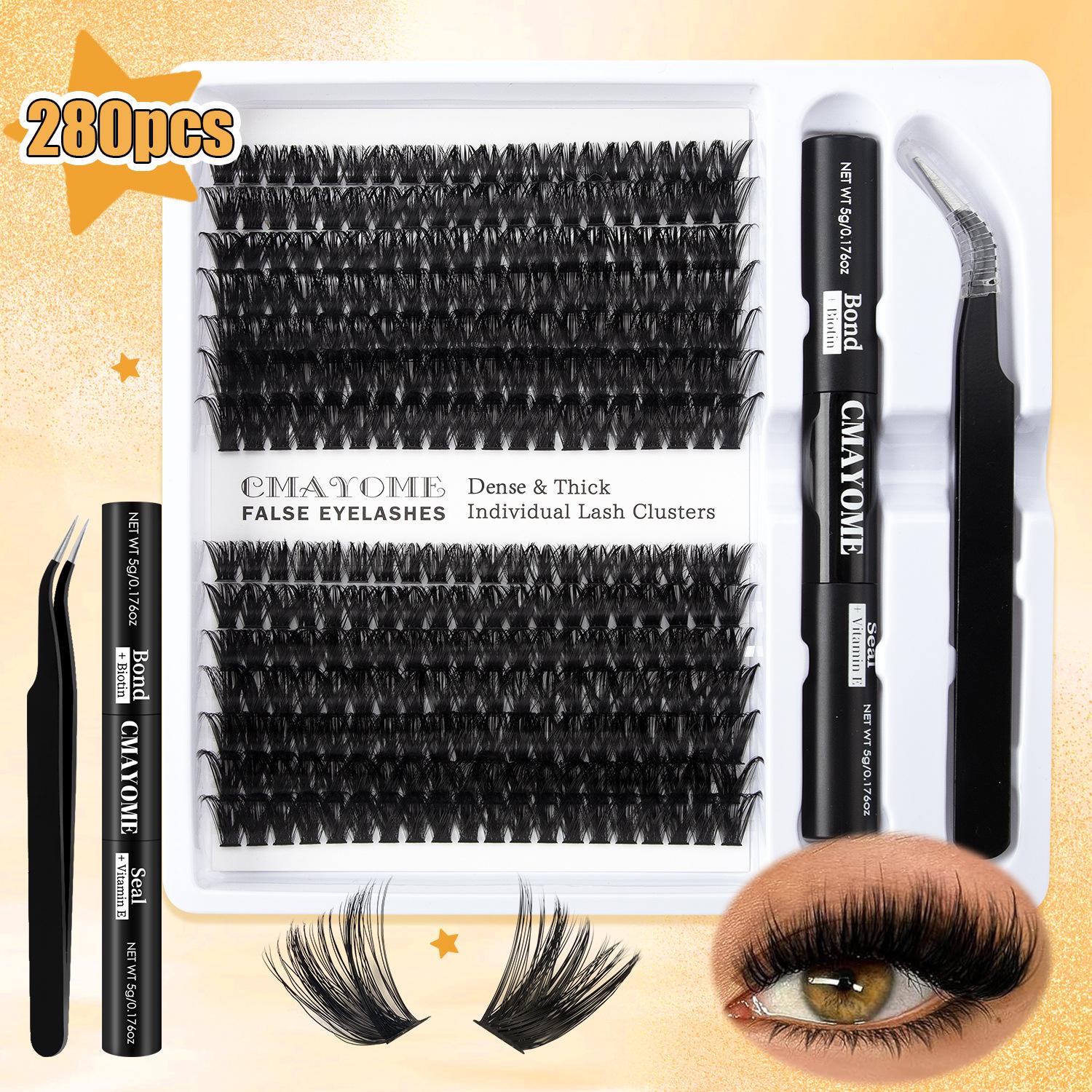 

DIY Segmented Fluffy Single - Cluster False Eyelashes with D - curl, 10 - 16mm for Natural and Dense Lash Grafting Makeup set 4#