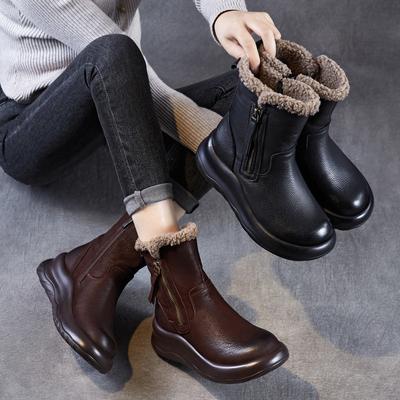 New Style Snow Boots for Women - Fleece-lined Shoes, Thick-soled Shoes, Cotton-lined Shoes, Mid-calf Boots