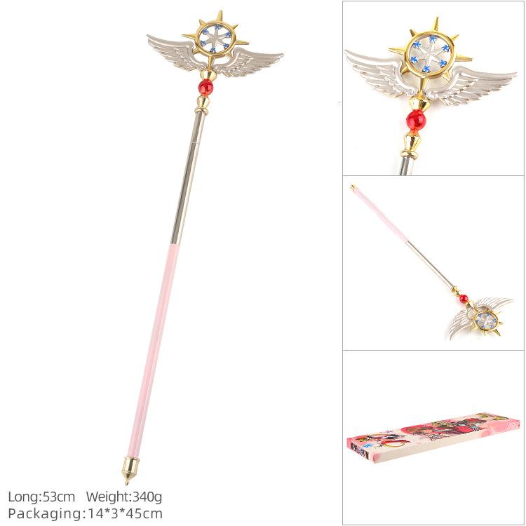 Brdwn Card Captor Clear Sakura Kinomoto Sakura Cosplay Vogelkopf Zauberstab in Box Zinklegierung Modell Spielzeug