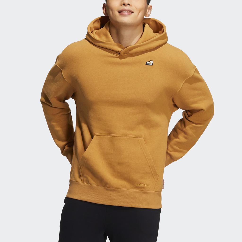 Adidas Neo Solid Print Pattern Hoodie Long Sleeve Sweatshirt Men Tops Brown HG9018