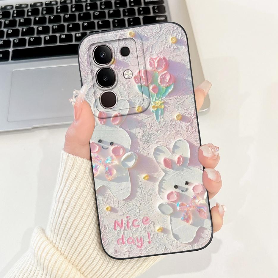For Vivo Y29 4G 5G Case Fashion Rabbit Cartoon Cover Shockproof Phone Case For Vivo Y29s Y 29 S VivoY29 5G V2420 Soft TPU Fundas