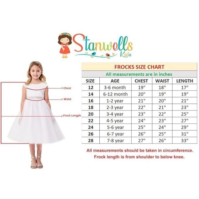 Платье для девочек, Dress for Girls Embroidery Knee Length Traditional Applique (Cream), Stanwells Kids