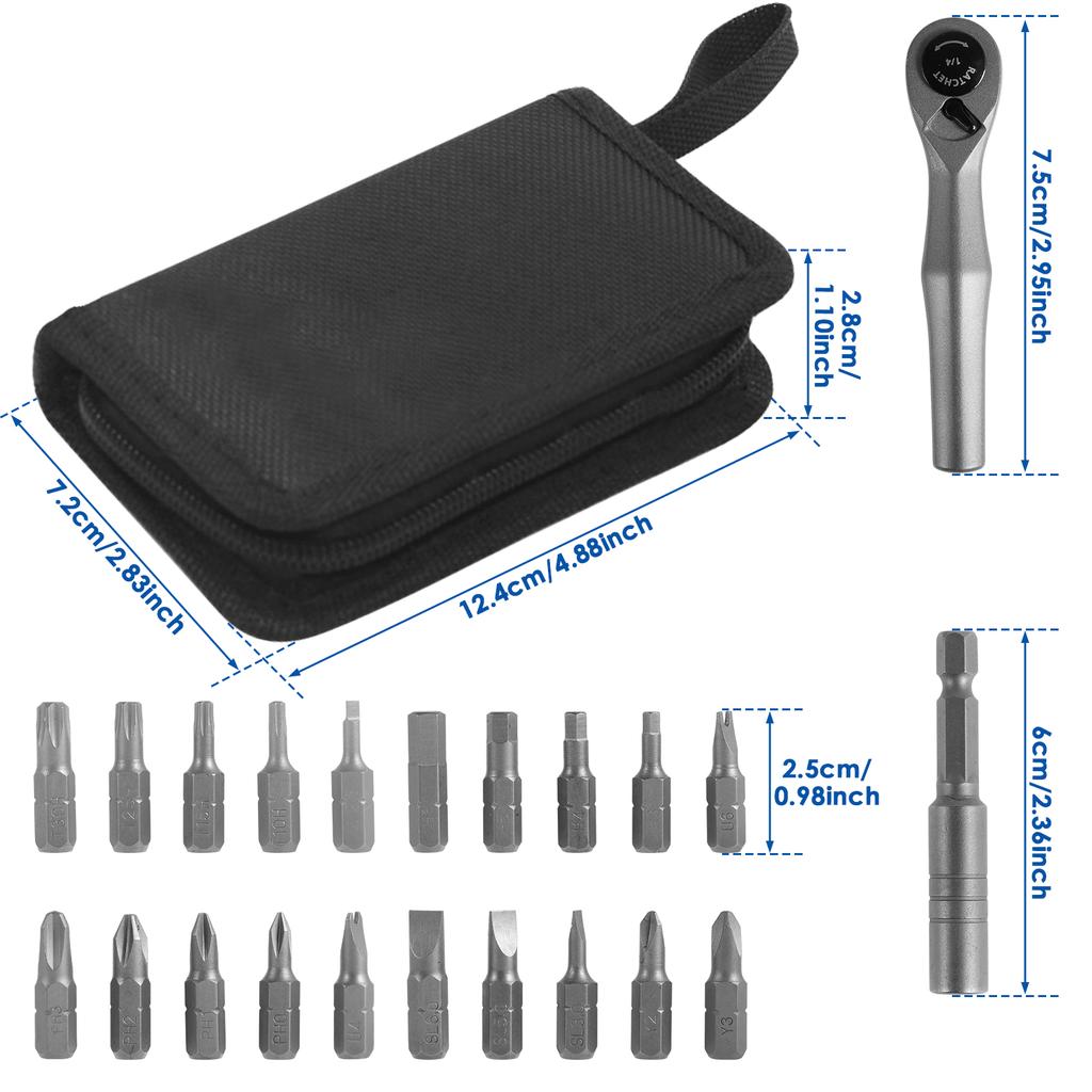 Mini-Ratschenschlüssel-Set, 22-in-1, Mehrzweck-Winkelschraubendreher-Set, Schnellspanner, Hochdrehmoment-Ratschenschlüssel, Reparaturwerkzeug