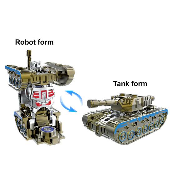 Transforming Robot Tank Spinner Toy Stress Anxiety Relief Simulated Tank Spinning Toy Kids Teens Adults Fingertip Gyroscope Fidget Toy