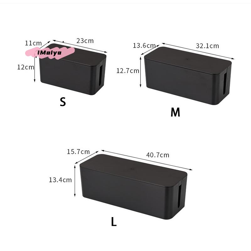 M-Simple Large Capacity Wire Management Box Dustproof Desktop Organizer for Power Strips Chargers Cables Data Line Storage Case