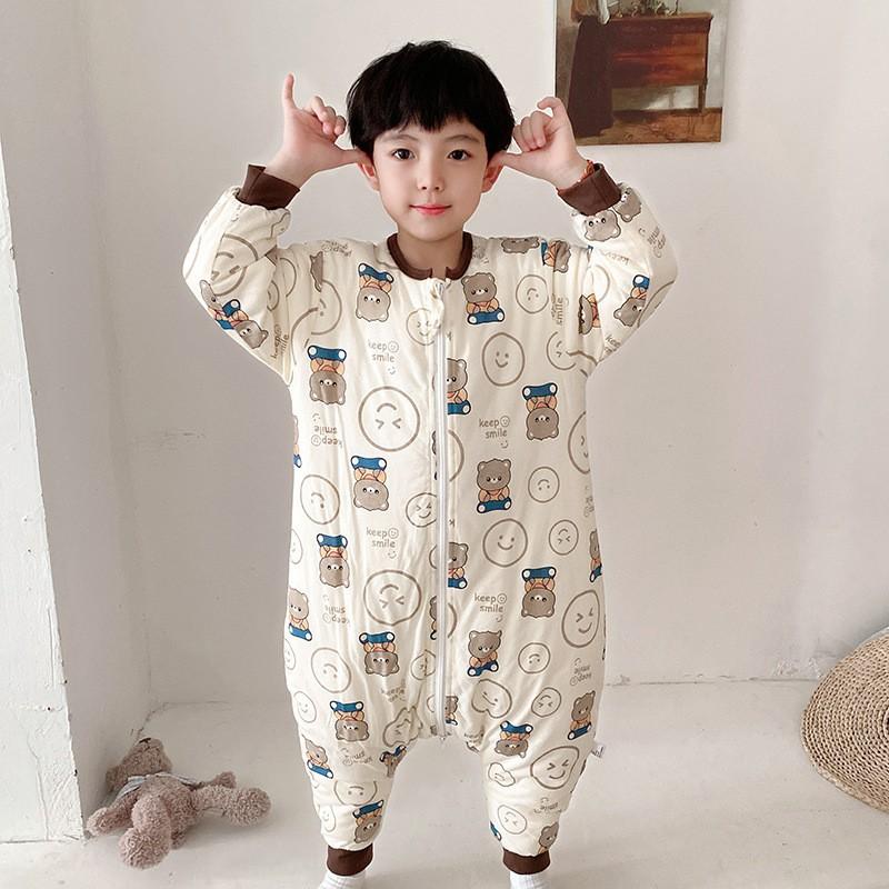 Cotton Toddler Sleep Sack With Legs Winter Warmth Anti-Kick Sleeping Bag Kids 3-8 Years