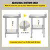 SucceBuy Kitchen Work Bench Commercial Catering Table Worktable with Undershelf Stainless Steel 330LBS 286LBS for Restaurant