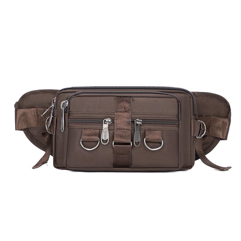 

Износостойкая водоотталкивающая мужская поясная сумка большой вместимости с несколькими карманами, деловая коллекция, кошелек, сумка-кроссбоди для поездок на работу коричневый