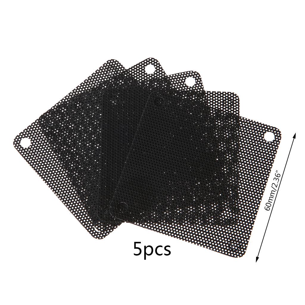 5PCS/lot 60mm PC Fan Dust Filter Dustproof for Case Computer Mesh Cuttable Black