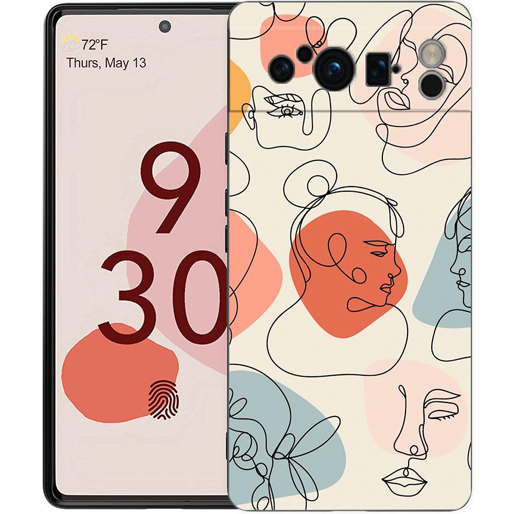 

Abstract Line Women Face Phone Case Cover for Google Pixel 8 7 6 7A 6A Pro 5G Shockproof Silicone Soft 8 Pro 5G Shell Capas Bags Pixel 6a 5g