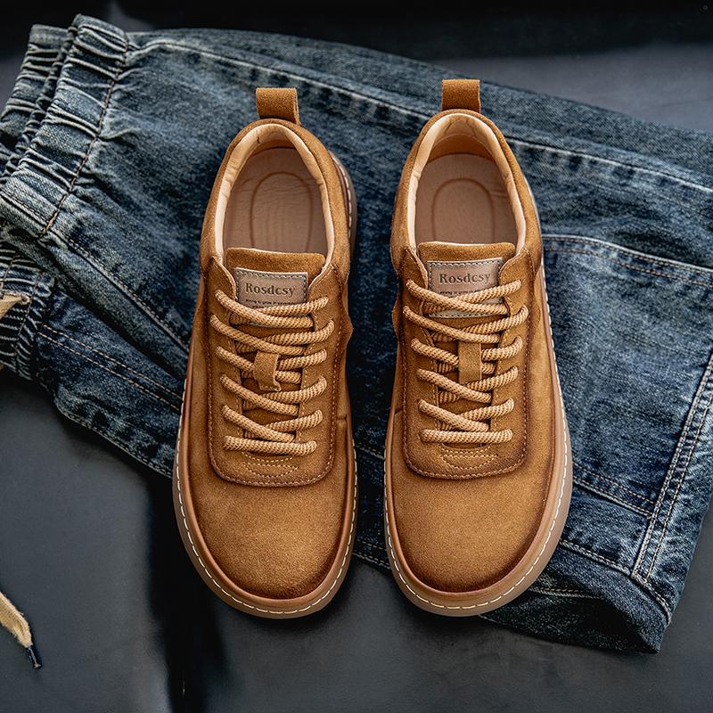Brand Men Casual Genuine Leather Shoes Thick Bottom Office Oxford Business Shoes Comfy Antiskid Outdoor Running Sneakers Shoes