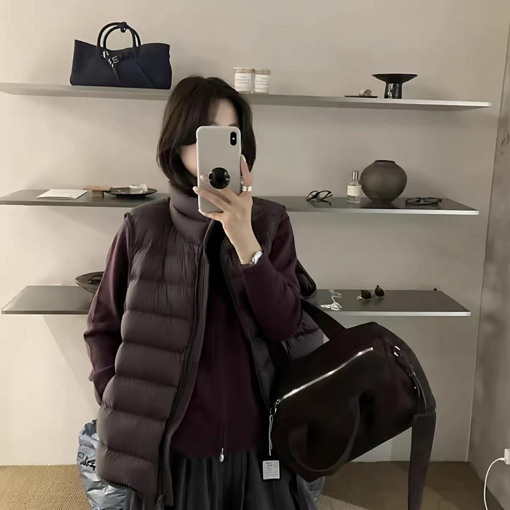 Autumn and winter new down jacket vest women's short stand-up collar versatile white duck down vest vest jacket