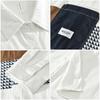 2024 Spring White Shirt Men Casual Long Sleeve Shirts 100% Cotton Plaid Patchwork Designer Loose Men's Fashion Shirt