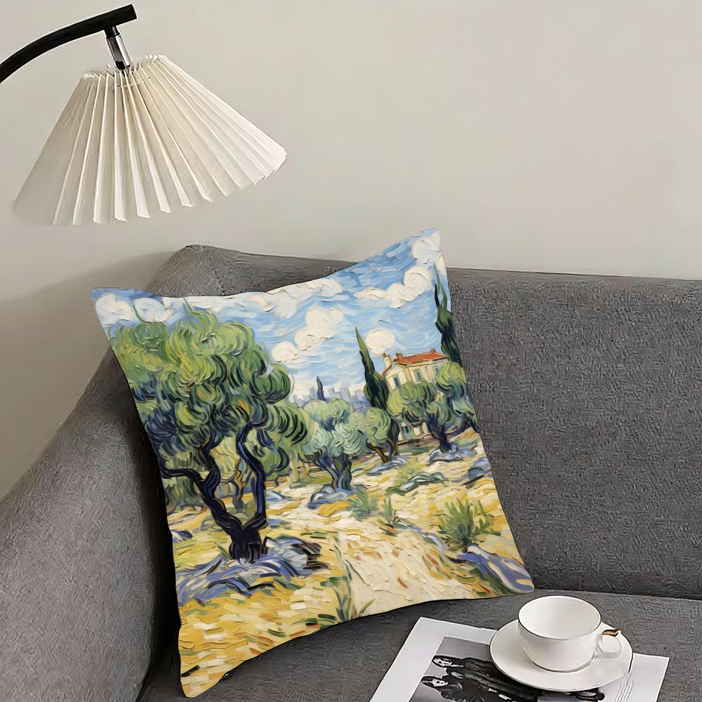 

Van Gogh Oil Paintings Classical Cushion Cover Pillowcase Ultra Soft Skin Friendly Fabric Cloud Like Comfort Concealed Zipper 30x30cm