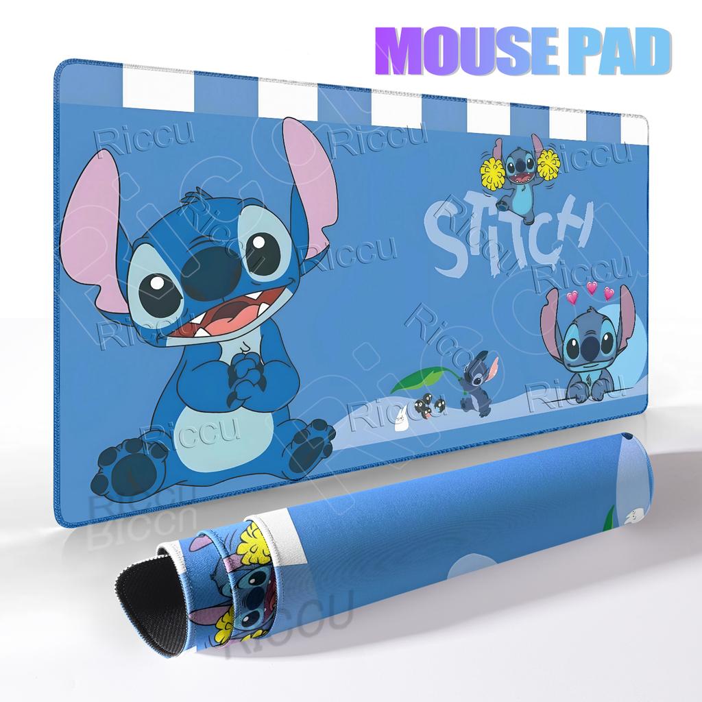 Cute Stitch Aesthetics Anime Mouse Pads XXL Computer Keyboard Carpet Gaming Offices Accessories Non-slip Mat Lockedge Rubber Pad