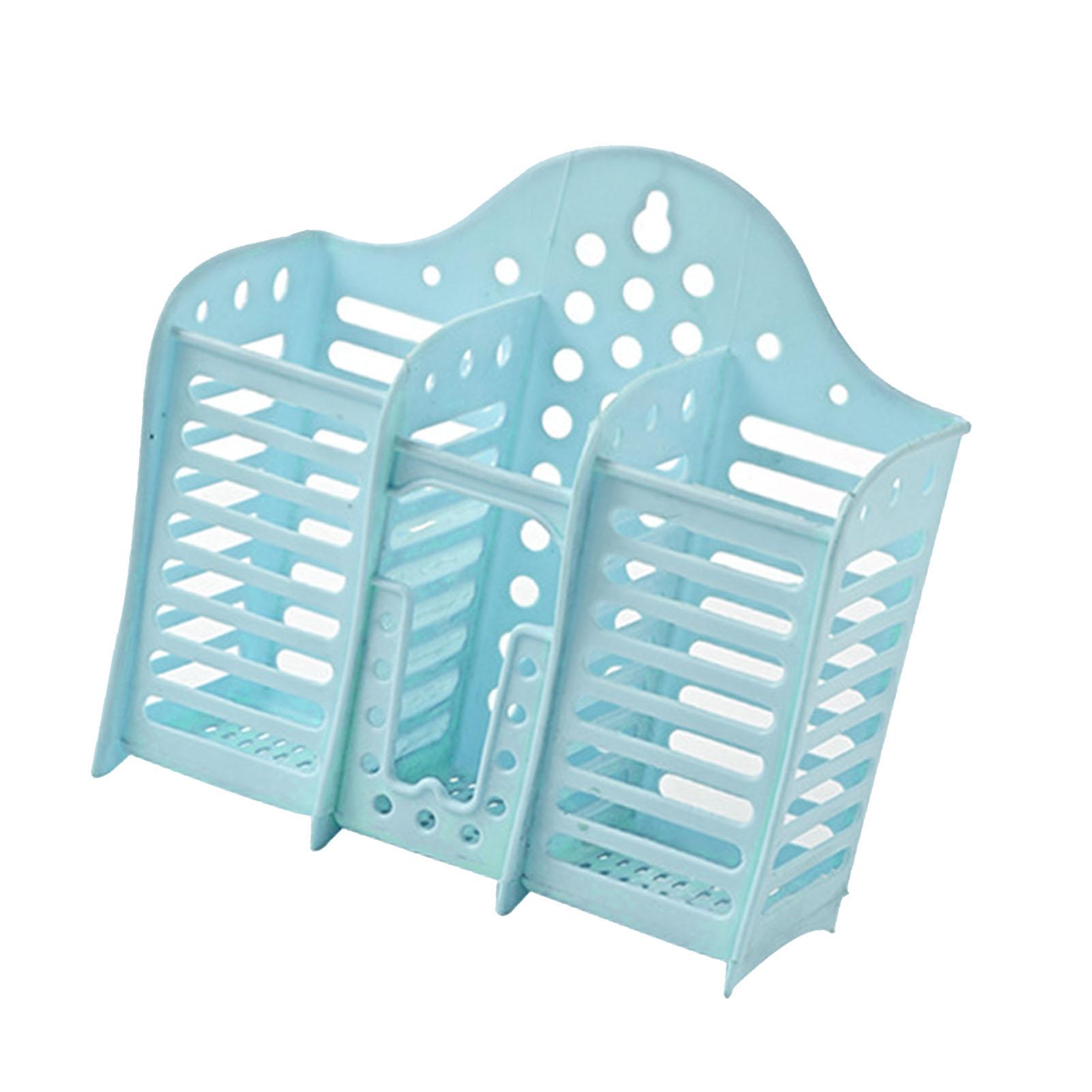 Cutlery Holder Plastic Wall Mounted Hollow Draining Chopstick Spoon Basket for Kitchen