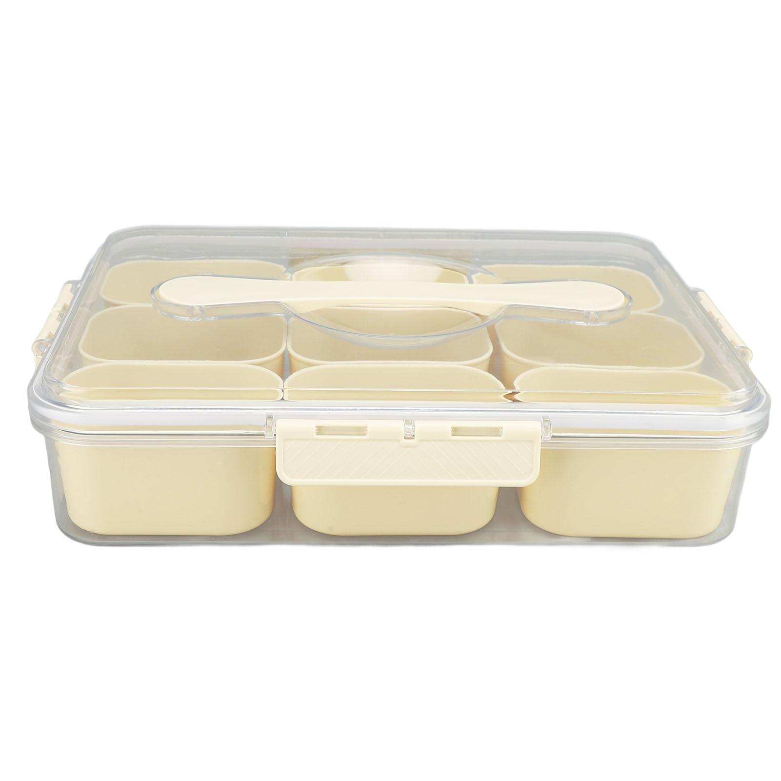 

Divided Serving Tray with Lid and Handle 9 Compartments Plastic Clear Fruit Veggie Platters for Party Entertaining L