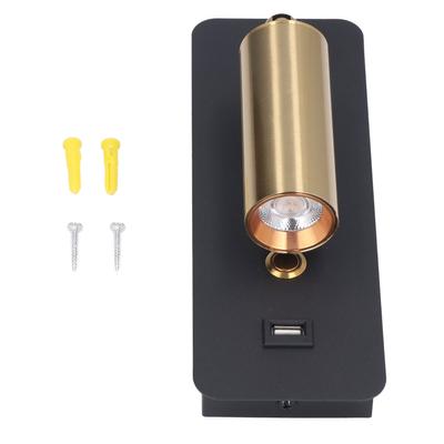 LED Wall Light Key Switch Minimalist USB Charging Black Gold Neutral Lighting Wall Sconces for