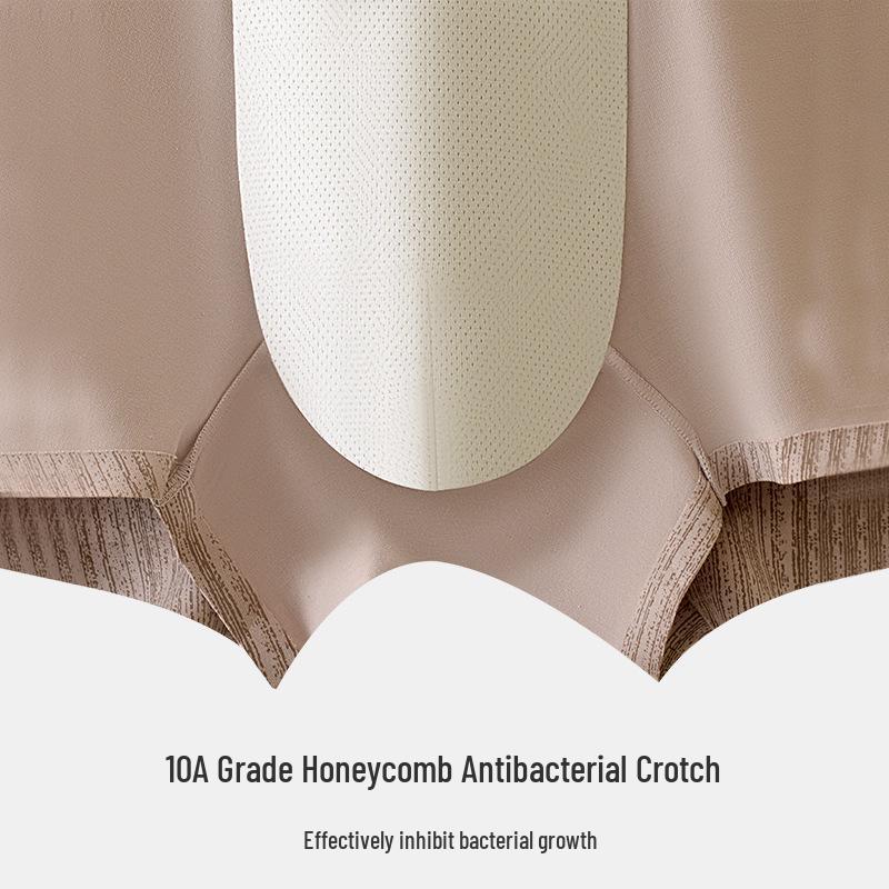 Luxury Mid-Waist Men's Breathable Antibacterial Cotton Boxer Briefs with Seamless Design