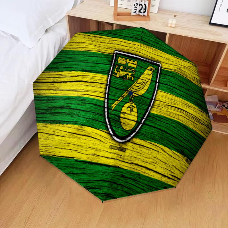 Norwich Football Automatic Folding Umbrella - 8-Rib Travel Umbrella with Auto Open/Close & Portable Gifts for holidays or birthdays