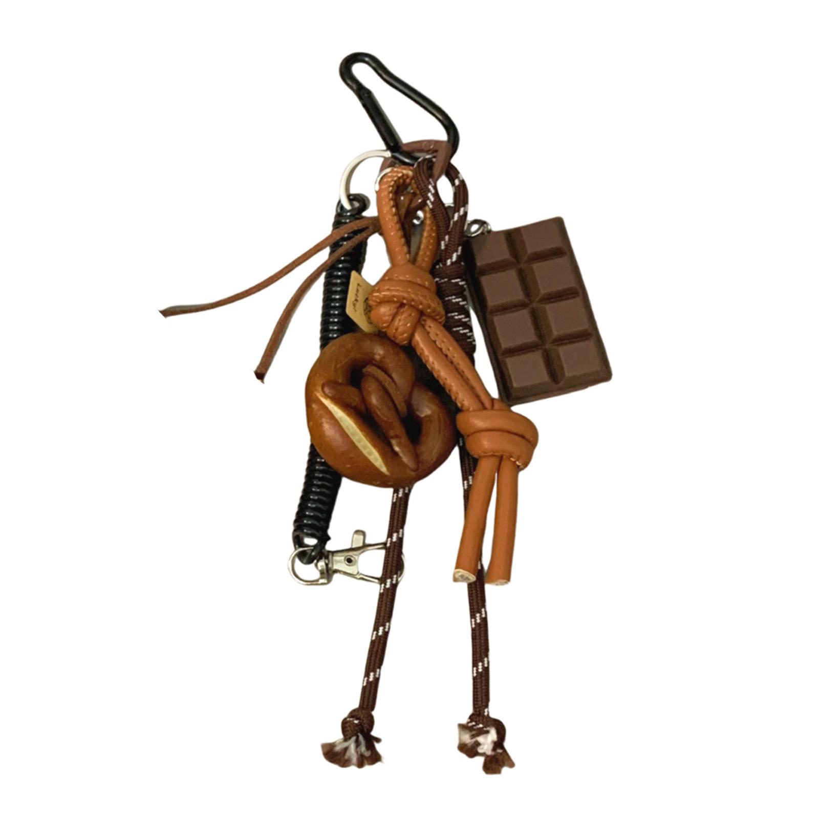 

Креативный брелок для ключей в виде шоколадной сумки-бублика, легкий и практичный, для рюкзаков и ключей 3