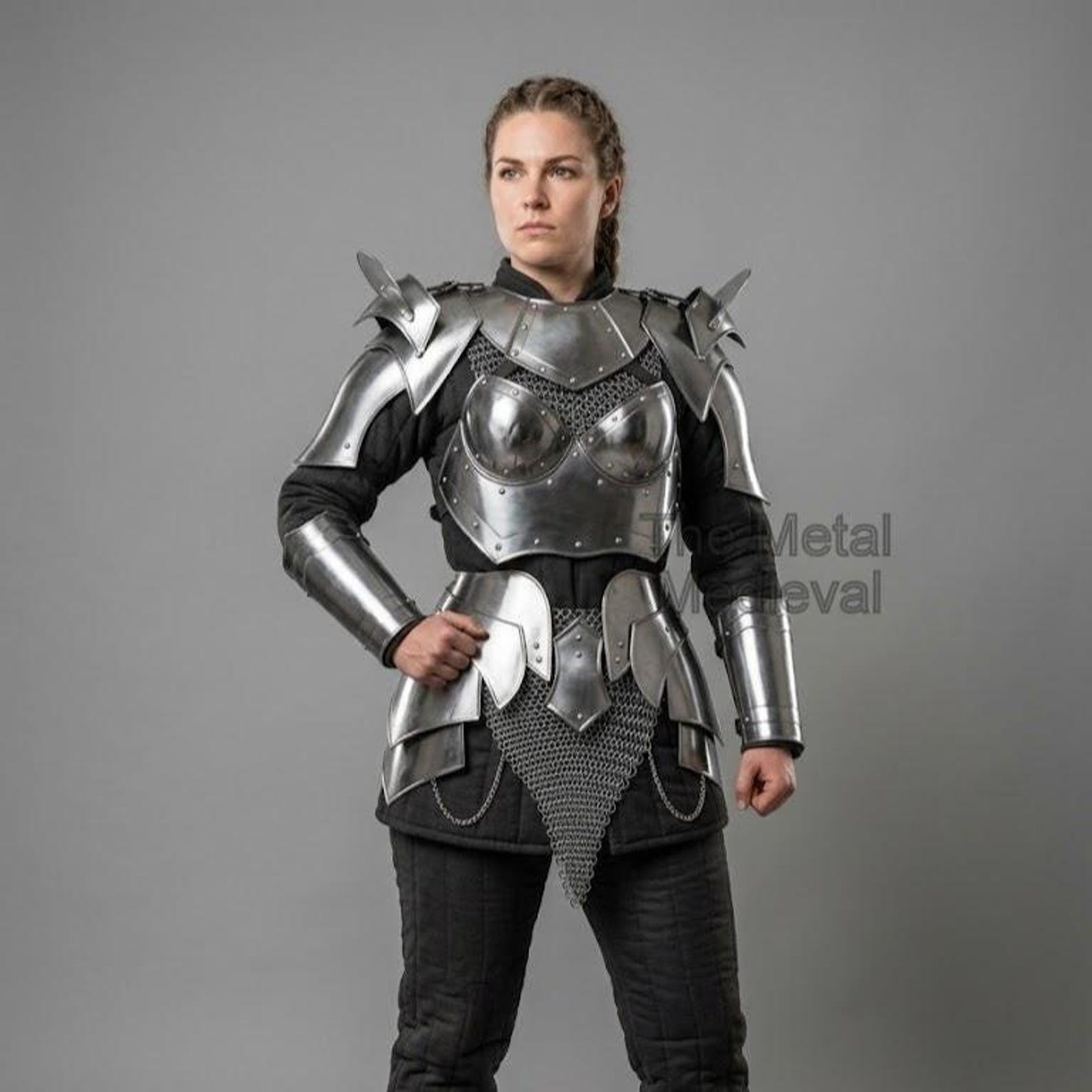 Women’s Medieval Knight Costume – Complete Lady Warrior Outfit for LARP, Cosplay & Reenactment