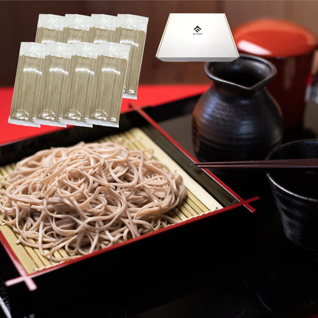 Tabefuku Shinshu Togakushi Soba Juwari Soba 180g Soba Dry Noodles No Salt Additive Gluten Free Domestic Buckwheat Blend Gift New Eve Soba (8 Bags)