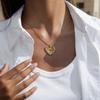 Youthway Fashionable Stainless Steel  Gold Color-Plated Women'S Necklace With White Zirconia Threaded Heart Pendant