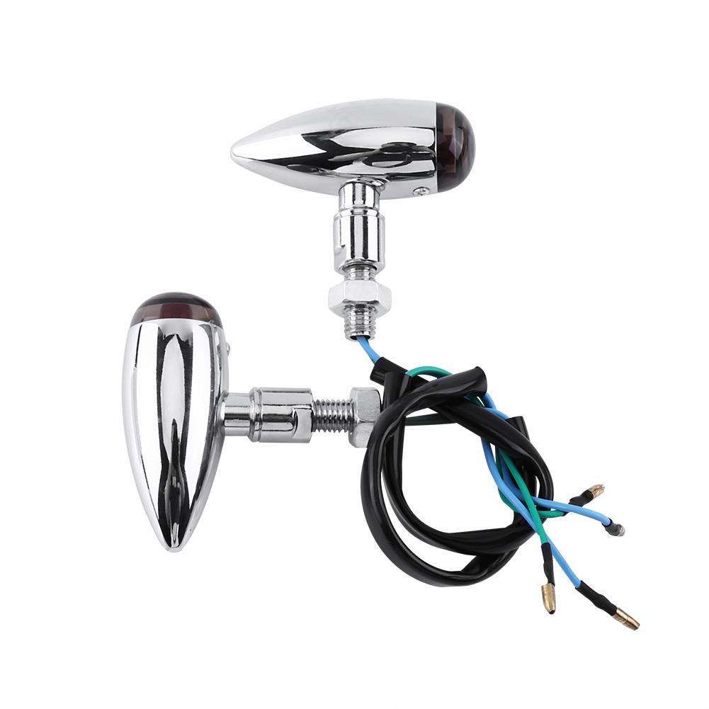 Motorcycle LED Turn Signal Lighting Lamp Silver 2 Pieces for Motorcyclists