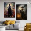 Floral Witch Classical Poster Mystical Art Oil Painting Print Witches Coven Amongst The Wildflowers Canvas Painting Wall Decor