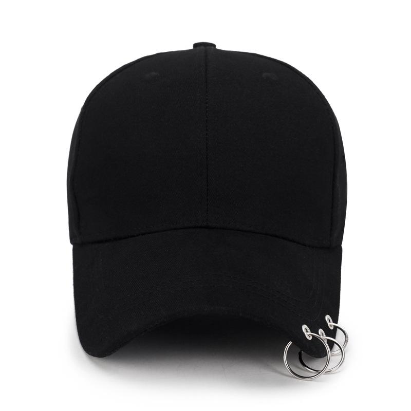 Trendy Sun Hat for Women Baseball Hat with A Ring Embroidered M Letter and Iron Ring for Men