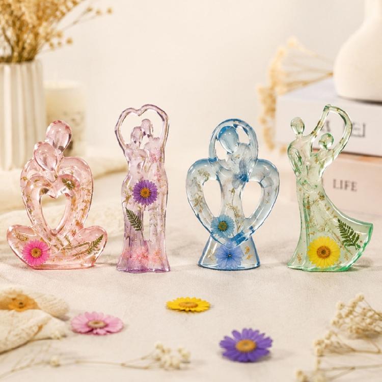 Flexible Figure Casting Forms, 4 Piece Couple Theme Set for Candle Projects with Gypsum Epoxy and Paraffin Pouring Use for Display Work