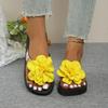 New Non-slip Platform Flip-flops Wear Fashion Wedges Sandals Female Summer National Style Flower Beach Slippers
