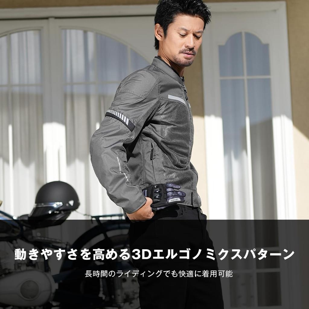 KOMINE 2025 Model JK-177 Enigmalite Half Mesh Jacket for Motorcycle Spring Summer CE Standard Protector Mesh Black Red L