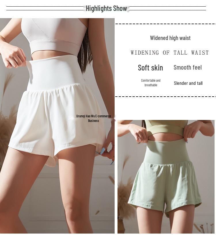 White High-Waisted Quick-Dry Fitness Shorts