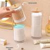 Dual-Layer Cotton Swab & Makeup Pad Storage Box - Clear, Round, Desktop Organizer