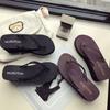 Fashion High Heels Clip On Sandals Summer Thick Soled Beach Anti Slip Slope Heel Flip Flops Womens Outdoor Wear Simple Beach Women Shoes