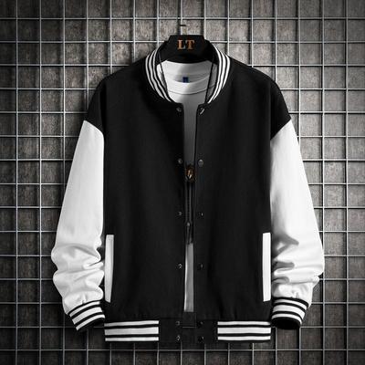 Giacca Uomo Nera Grigia Bianca Tinta Unita Vestiti Ampi Oversize Uniforme da Baseball Cappotto Streetwear Caldo Pile Morbido