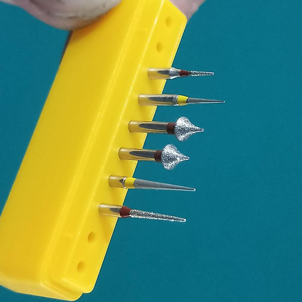 Lot de 6 fraises diamantées pour traitement orthodontique dentaire, réduction de l'émail interproximal, fraises dentaires, fraises à polir