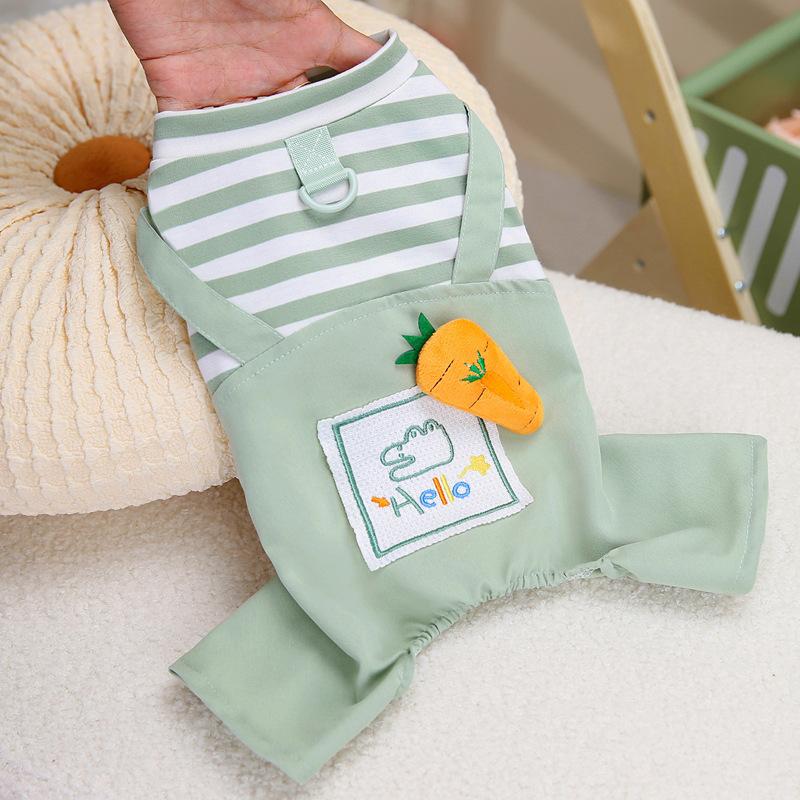 Pet Small Dog Dog Clothes Leash Spring and Autumn Summer New Overalls Four-legged Pants
